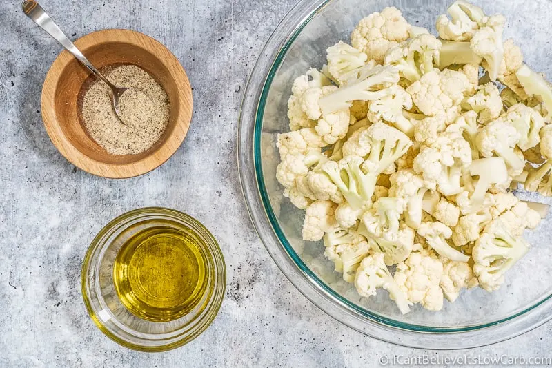 Roasted Cauliflower ingredients in bowls