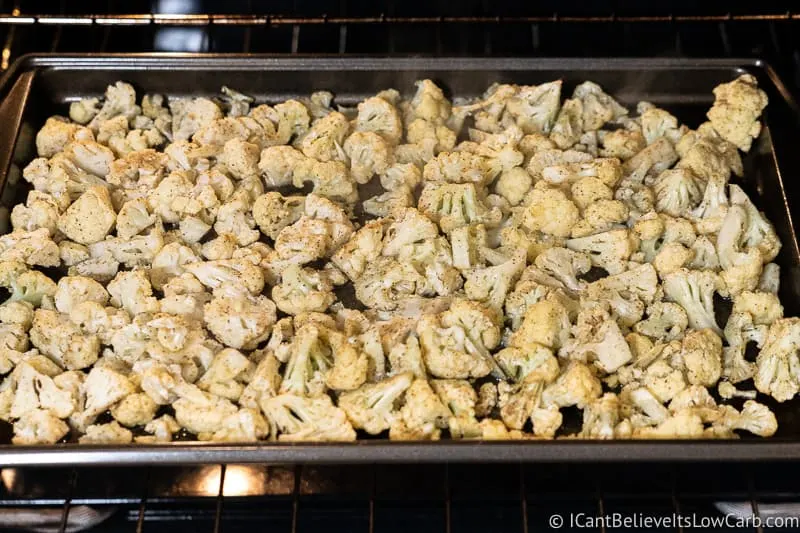 Cauliflower roasting in the oven