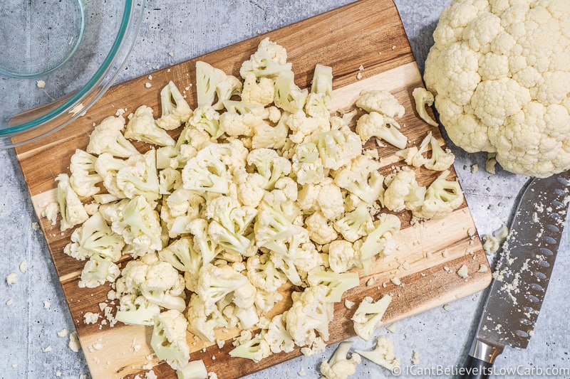 Chopped Cauliflower for roasting in the oven