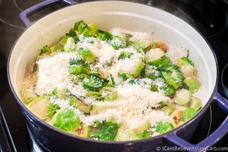 Brussel Sprouts with parmesan cheese on top