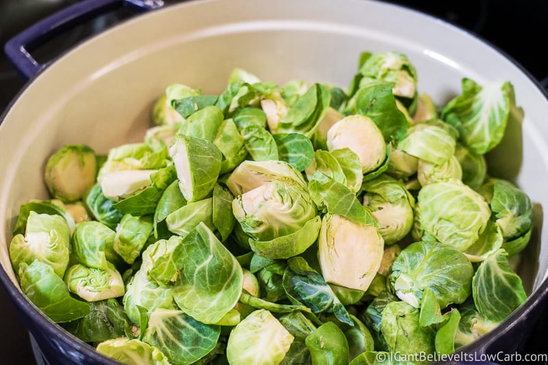 Brussel Sprouts in dutch oven