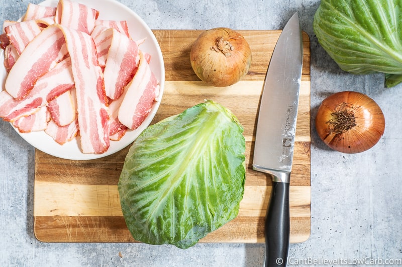 Ingredients for Keto Fried Cabbage