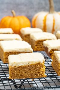 Healthy Keto Pumpkin Bars Recipe with Cream Cheese Frosting