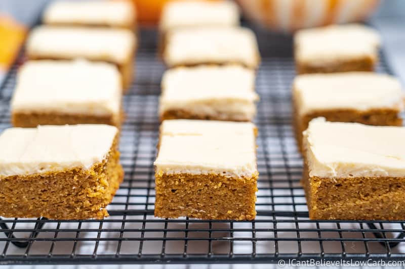 Keto Pumpkin Bars with Cream Cheese Frosting