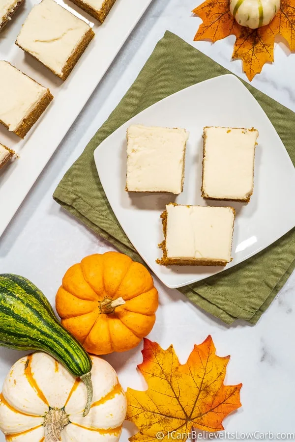 Keto Pumpkin Bar Recipe with Cream Cheese Frosting