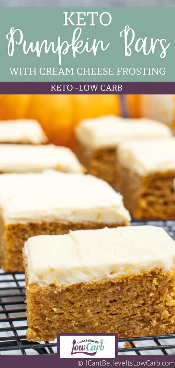 Healthy Keto Pumpkin Bars Recipe with Cream Cheese Frosting