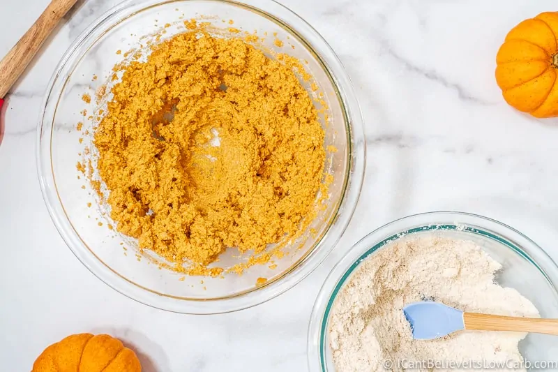 Mixing Keto Pumpkin Cookies