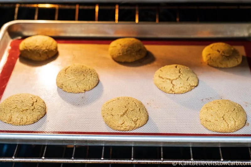 Keto Pumpkin Cookies baking in the oven