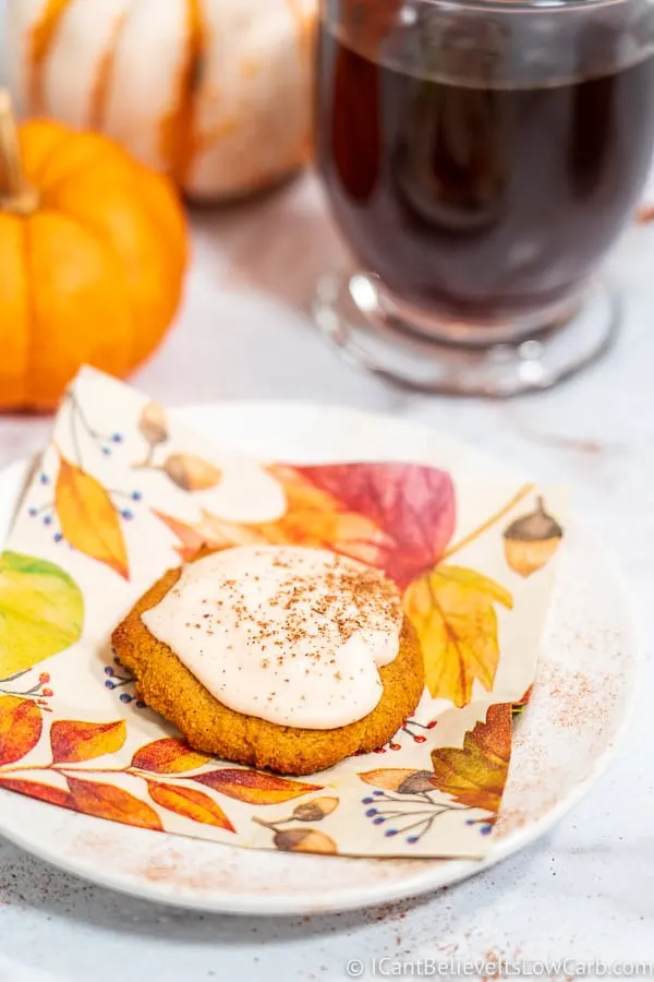 Keto Pumpkin Cookie on a white plate