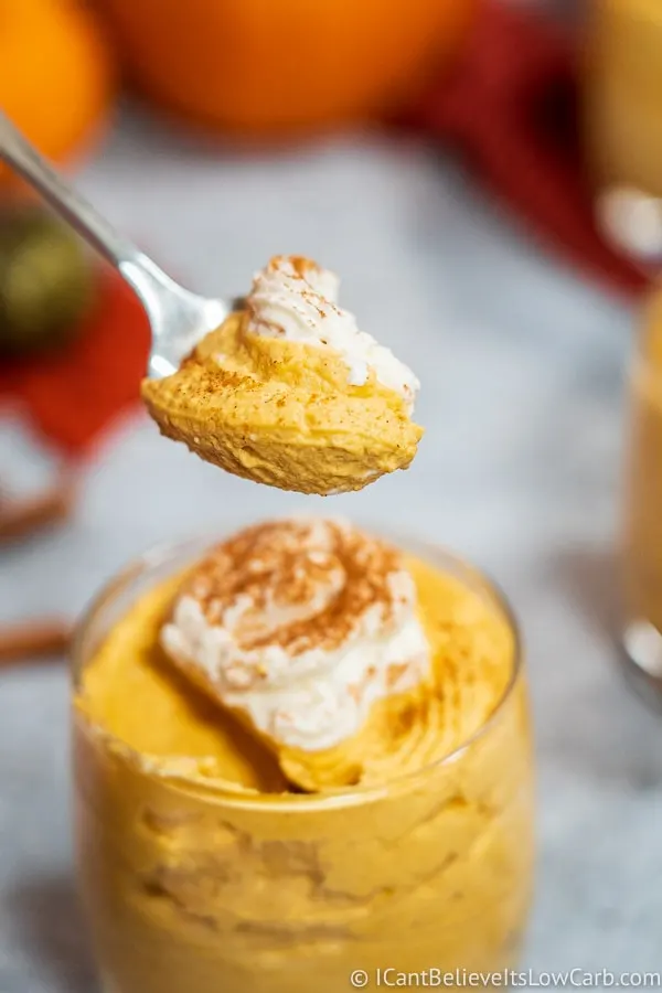 Spoonful of the best low carb Pumpkin Mousse
