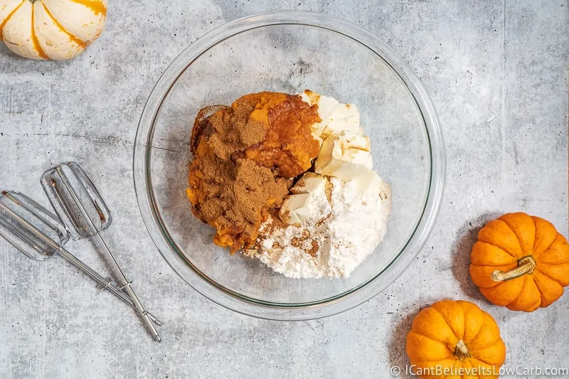 All ingredients for Pumpkin Mousse in bowl
