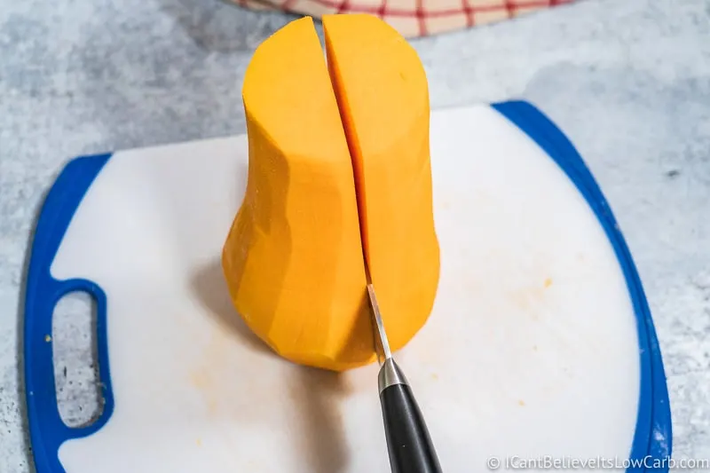 Cutting Butternut Squash in half