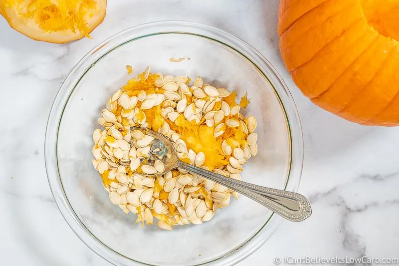 uncleaned Pumpkin Seeds in a bowl