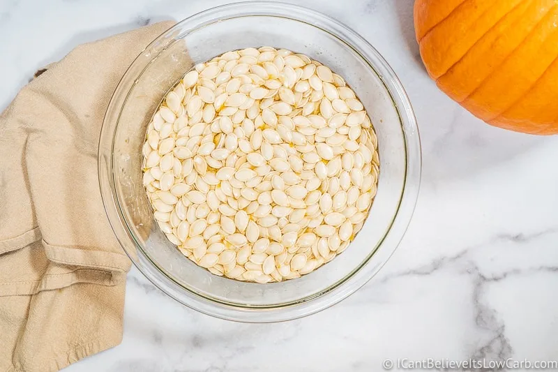 Pumpkin Seeds after soaking them