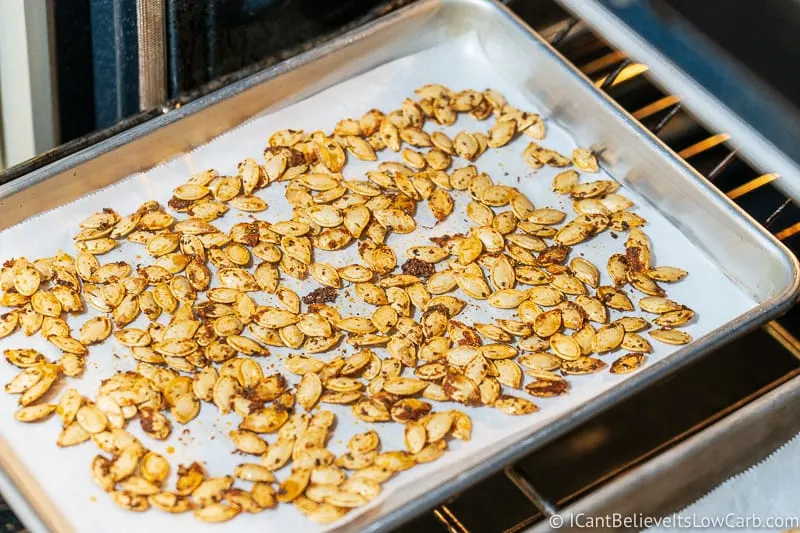 Pumpkin Seeds baking in the oven