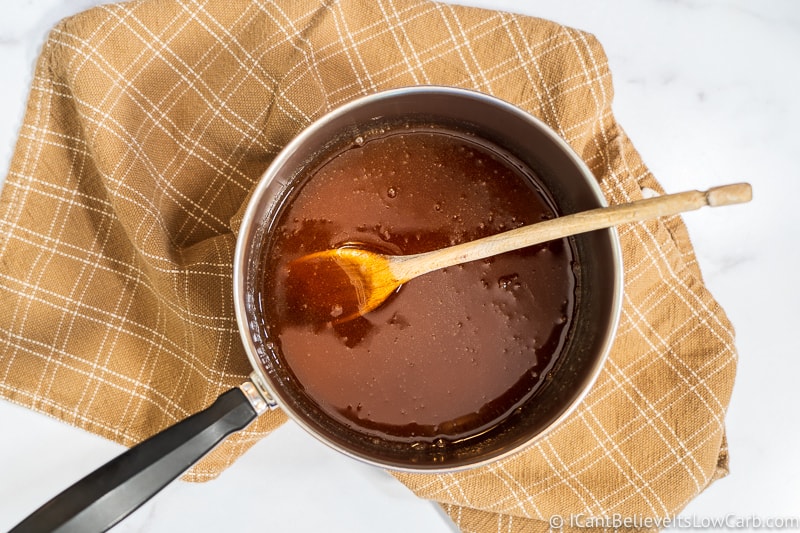 Keto Syrup Recipe in a pan