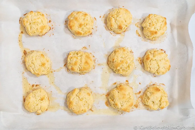 Keto Almond Flour Biscuits after baking in the oven