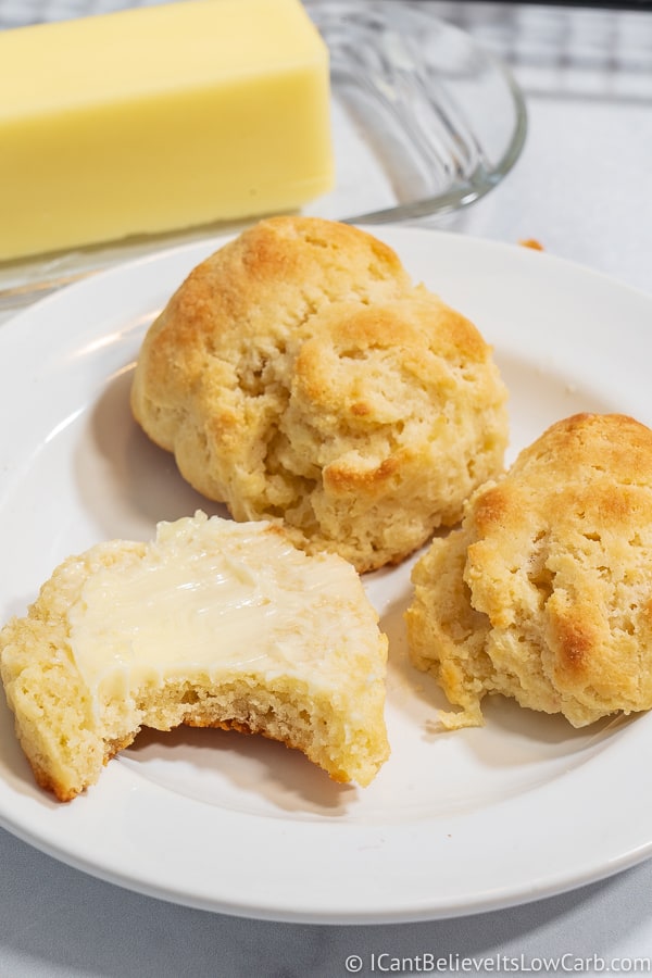 Keto-Friendly Biscuits with butter spread on top