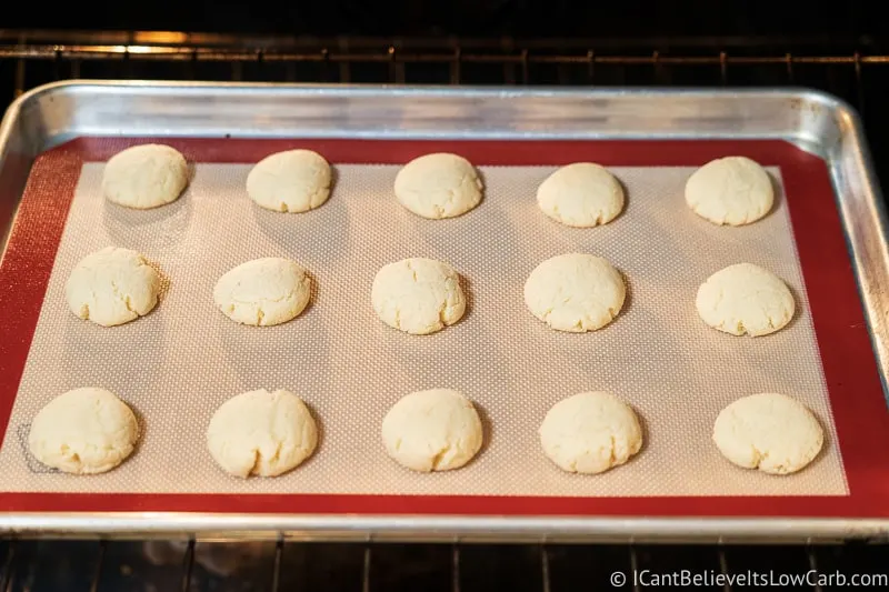 Cooking Low Carb Cream Cheese Cookies in oven
