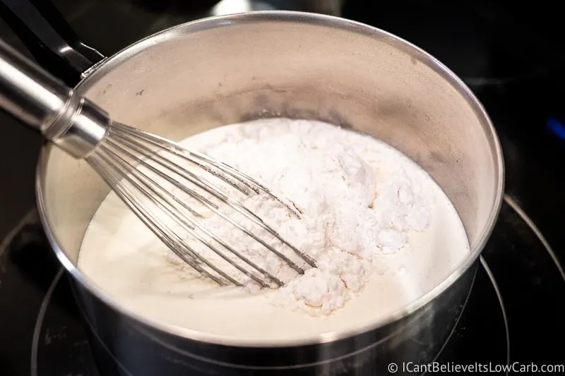 mixing heavy cream with powdered swerve