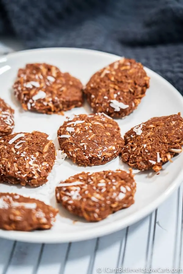 Low Carb No Bake Cookies on plate
