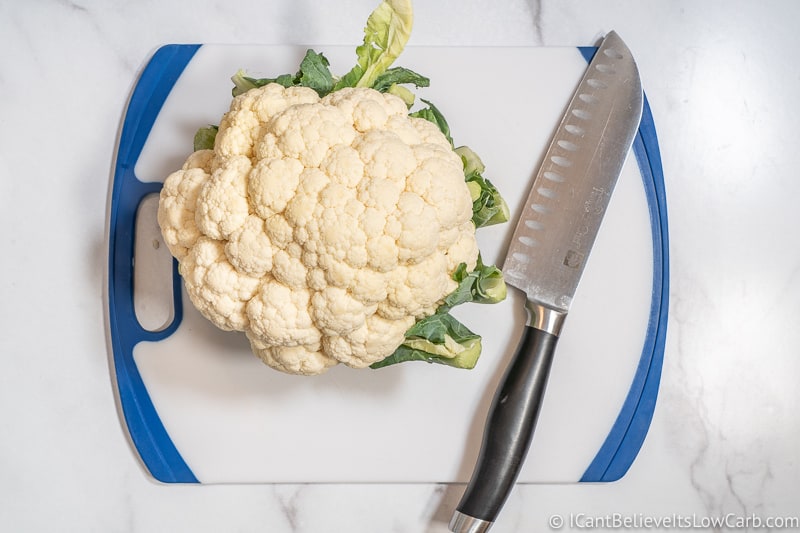 cauliflower on cutting board