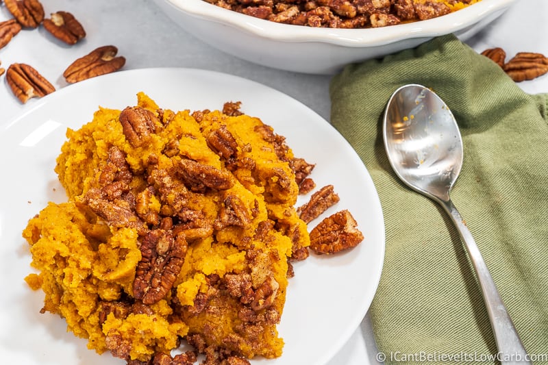 Healthy Keto Sweet Potato Casserole Recipe (Low Carb)