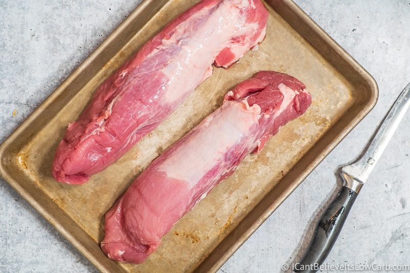 Pork Tenderloins on baking sheet