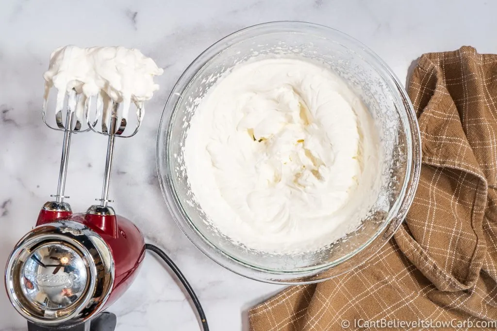 whipping up heavy cream for chocolate mousse