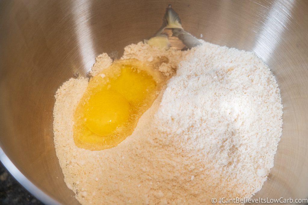 adding eggs to mixture