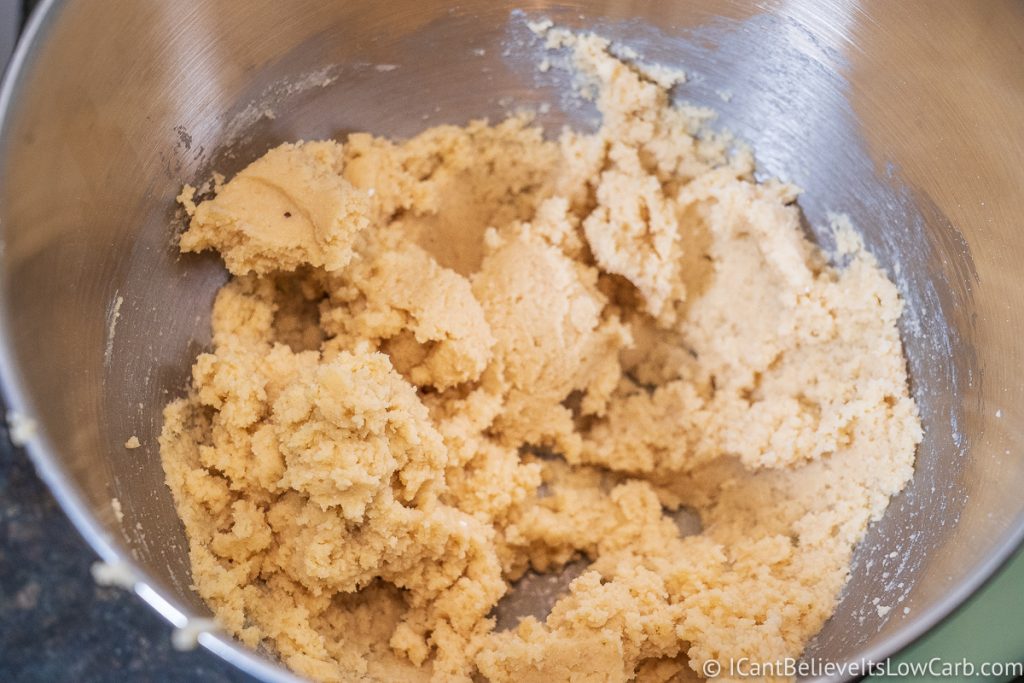 Keto Sugar Cookie dough in mixer