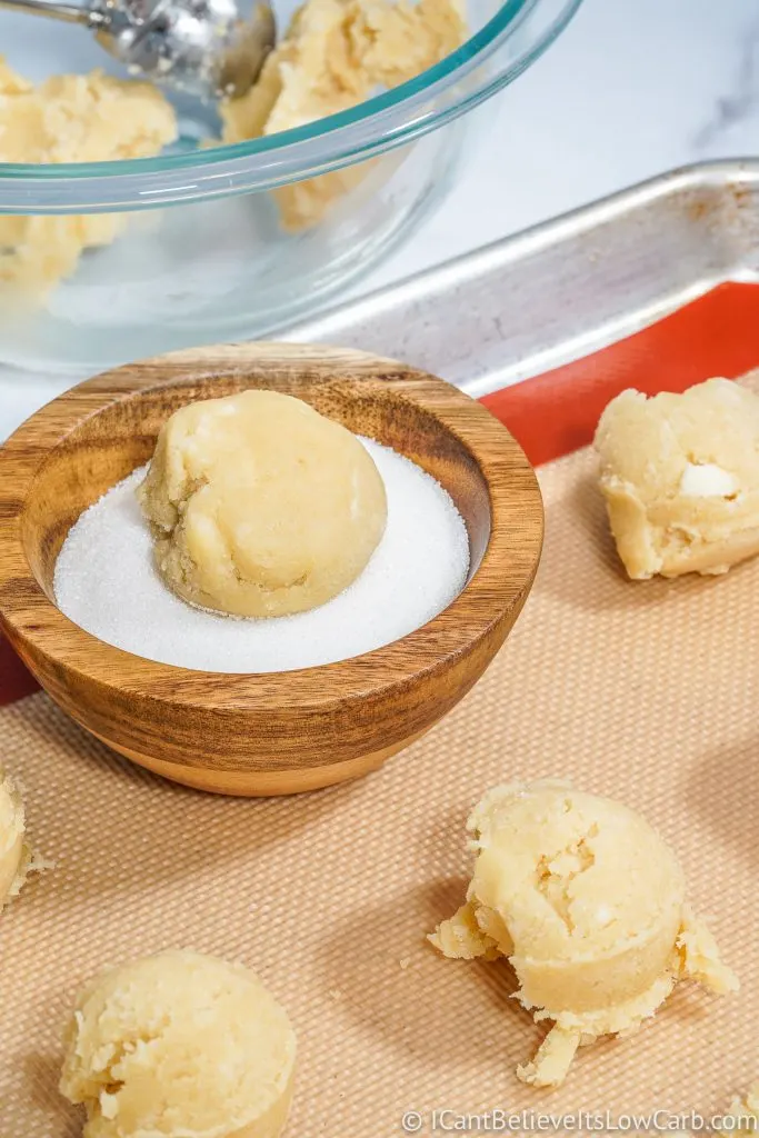 Keto Sugar Cookie Dough Balls in swerve