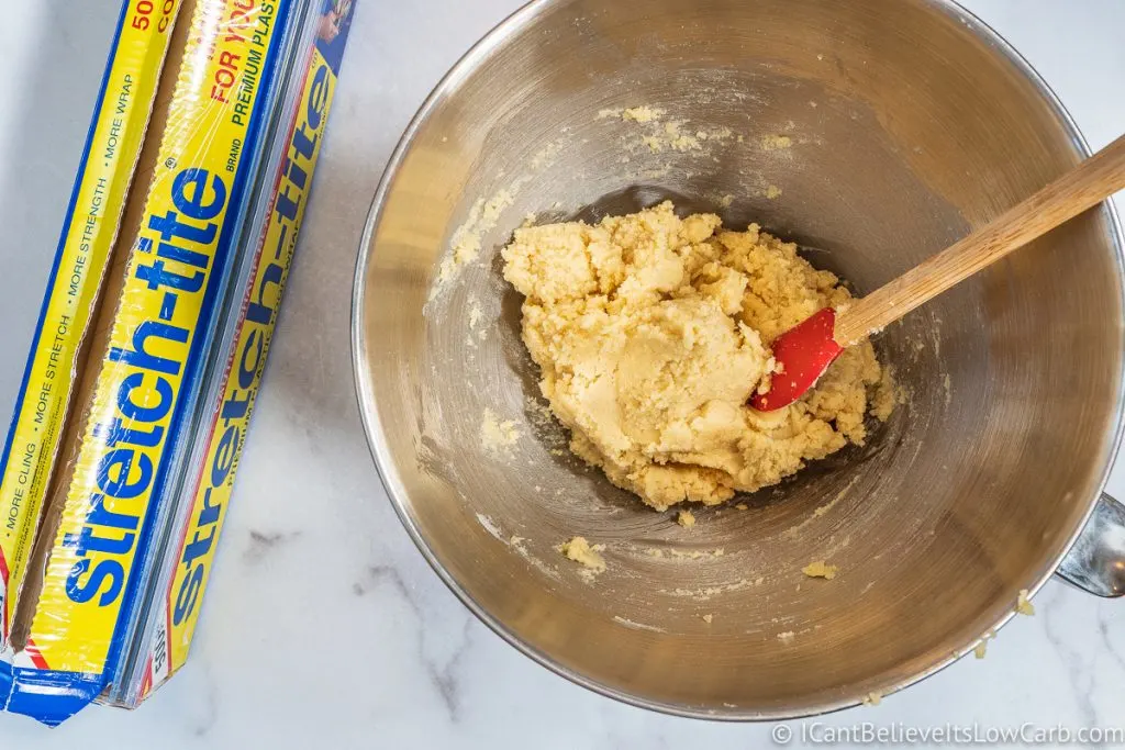 Keto Sugar Cookie dough mixed in a bowl