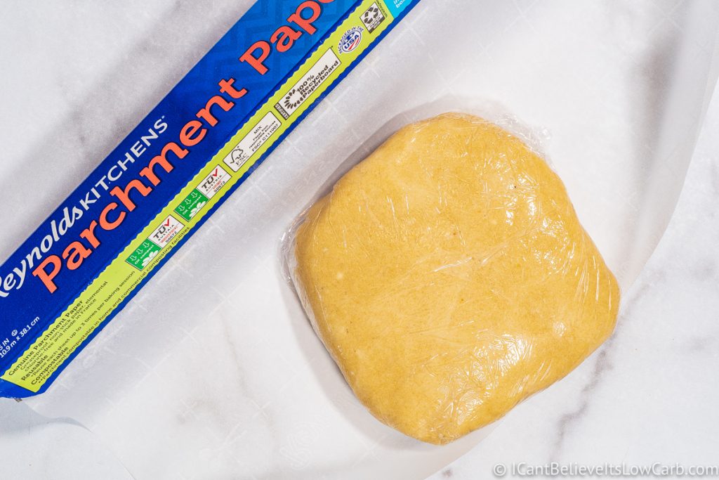 Keto Sugar Cookie dough wrapped in plastic