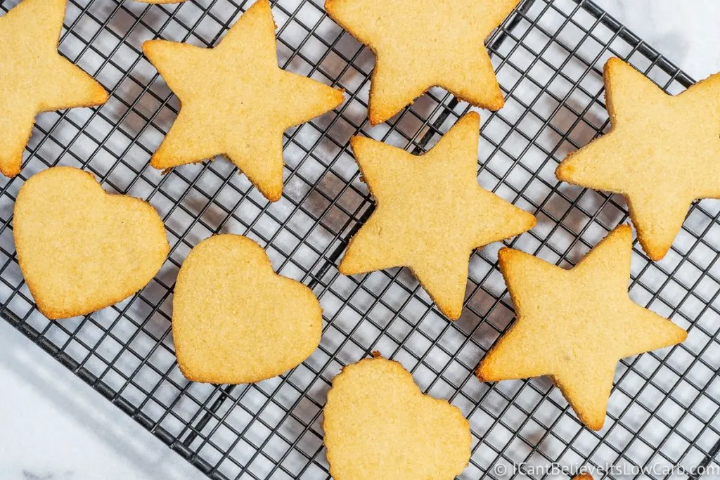 Keto Sugar Cookies on cooking rack