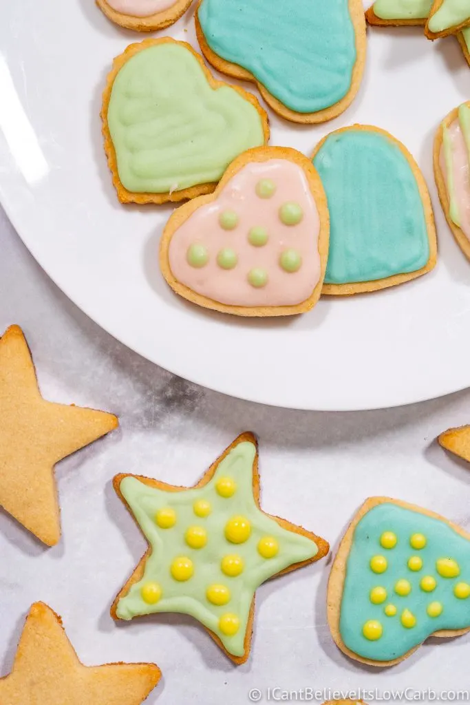 Keto Sugar Cookies heart and star shapes