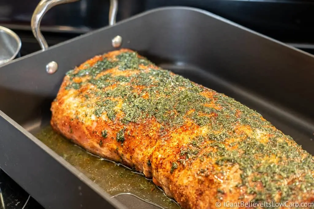 Pork Loin Roast covered with butter sauce
