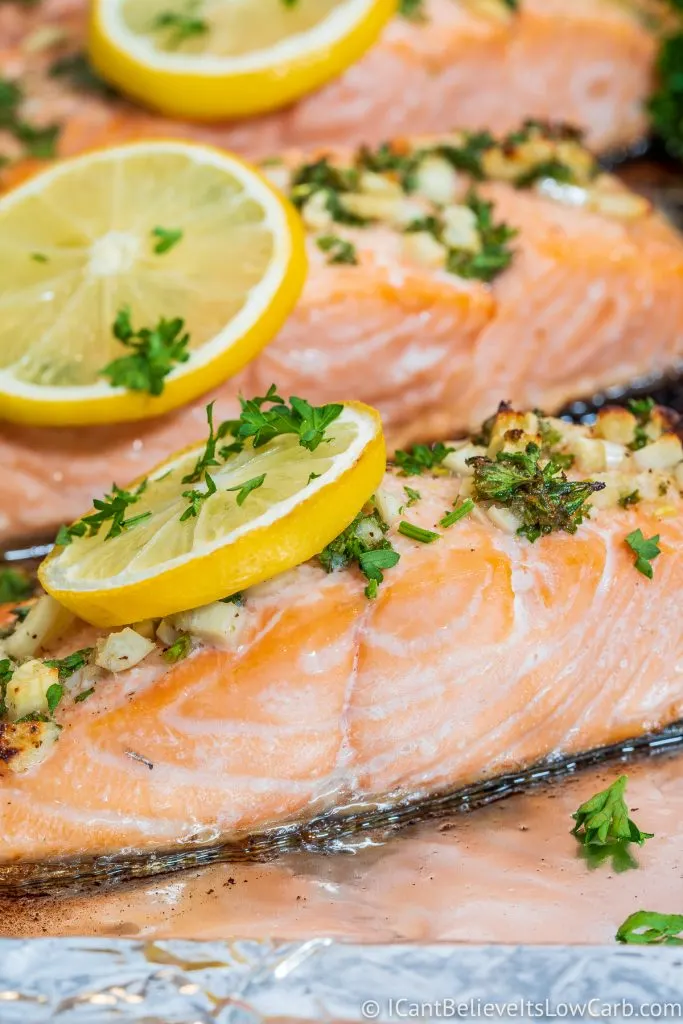Easy Baked Salmon Recipe with garlic
