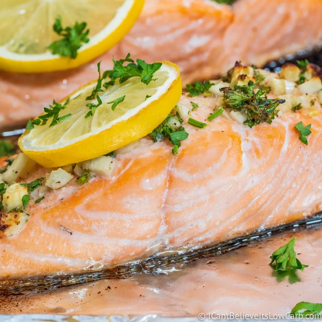 Close up of baked Salmon