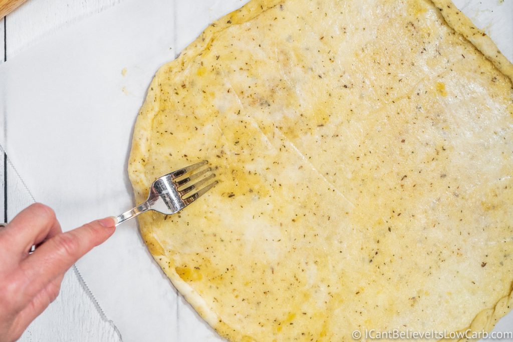 Poking holes in Fathead dough