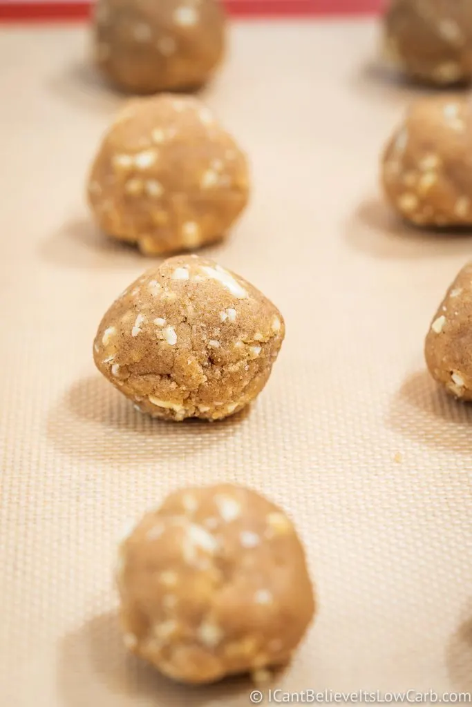 balls of Keto Oatmeal Cookie dough