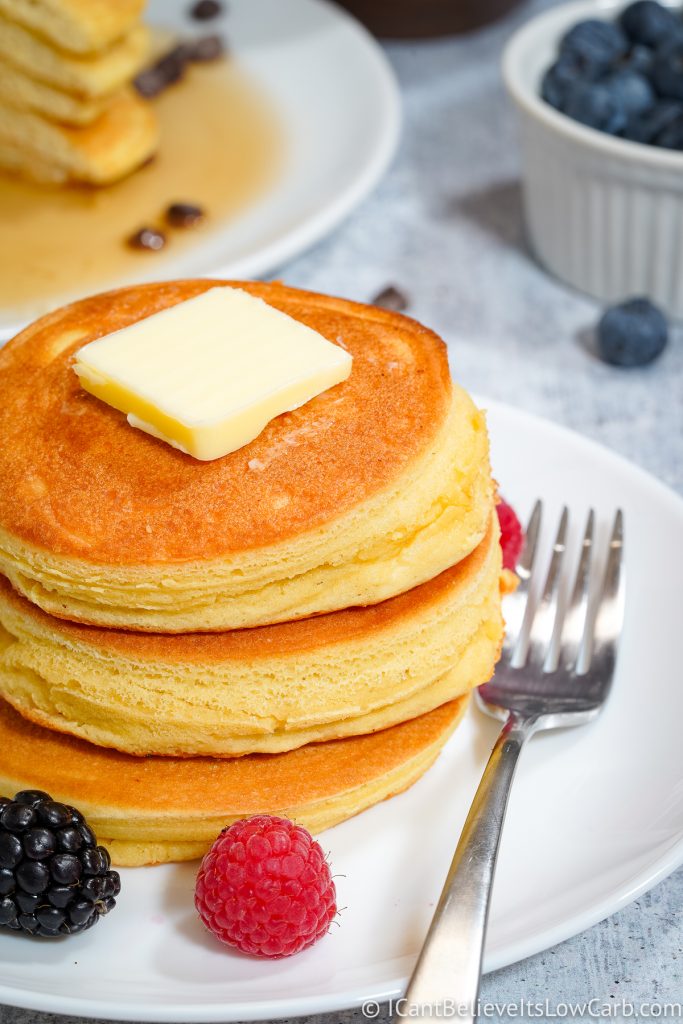 Stack of fluffy Keto Pancakes