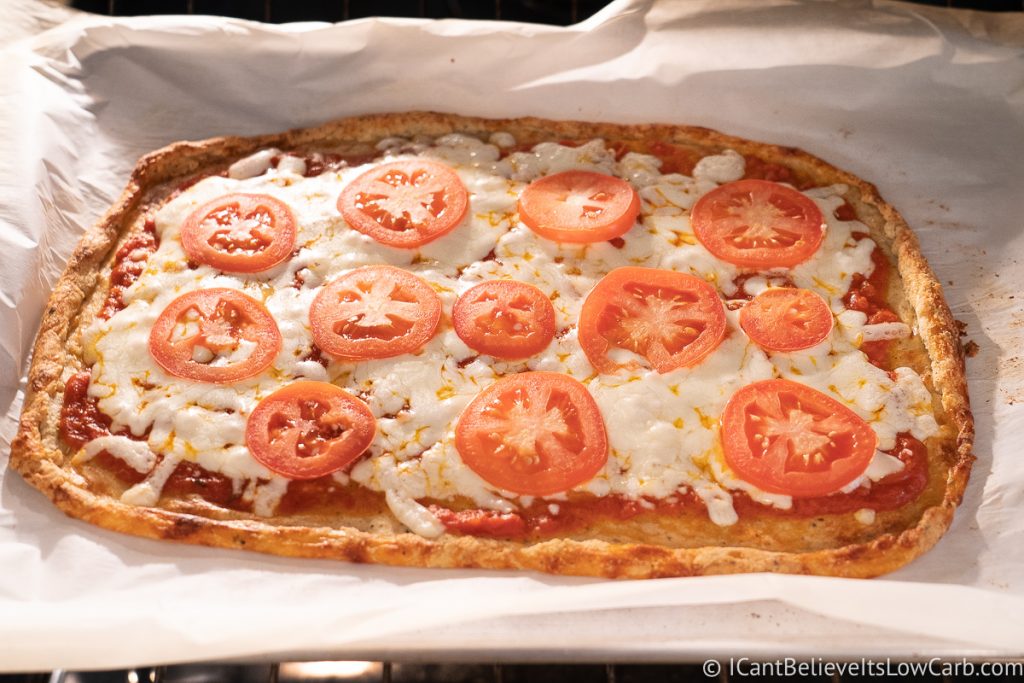 Baking Keto Pizza in the oven