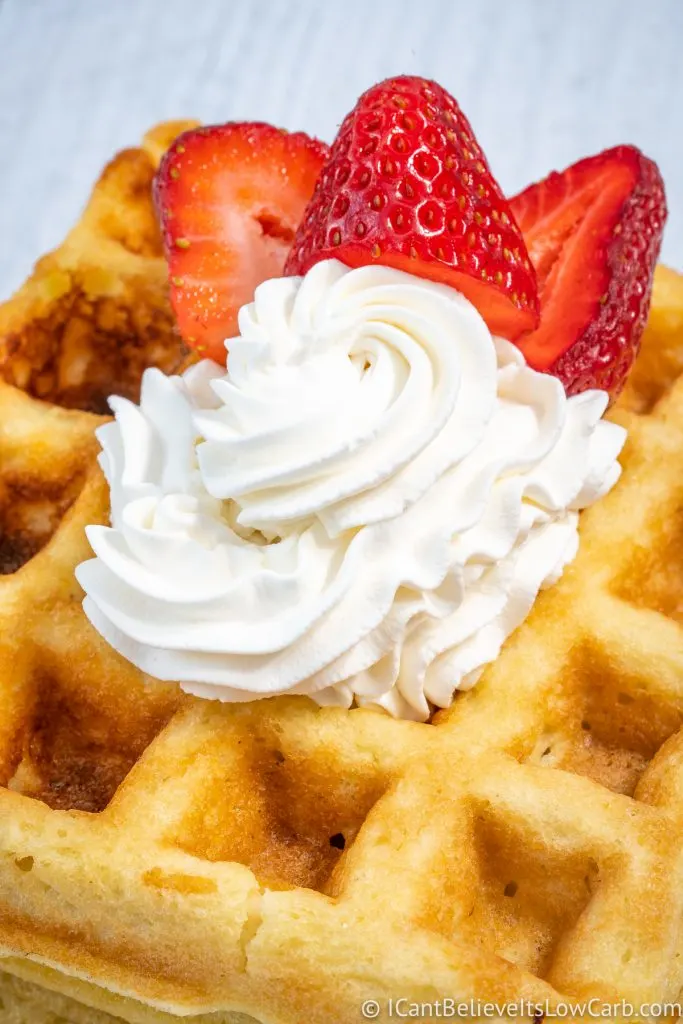 Coconut Flour Waffles with whipped cream