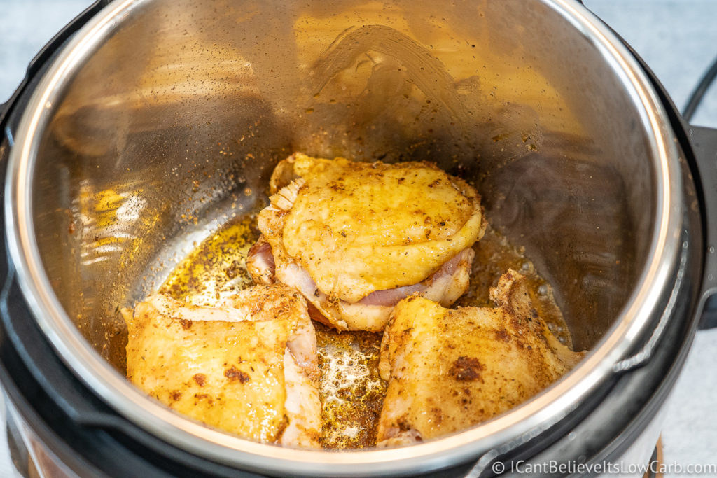 Chicken Thighs searing in an instant pot
