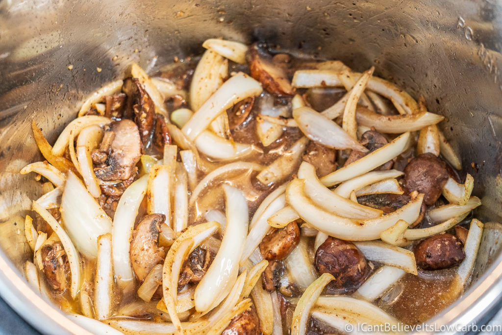 Cooking mushrooms and onions in the Instant Pot
