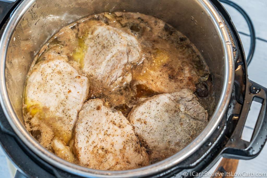 Pork Chops cooking in the Instant Pot