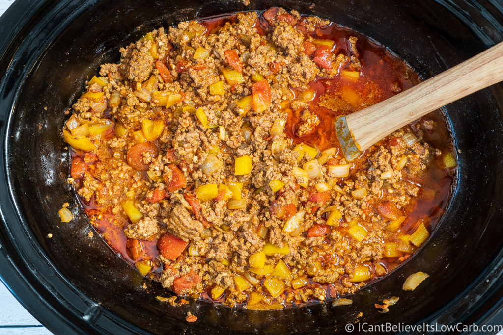 Cooking Keto Chili in a crock pot