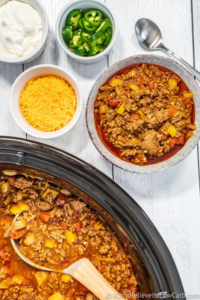 Low Carb Chili Recipe in the slow cooker