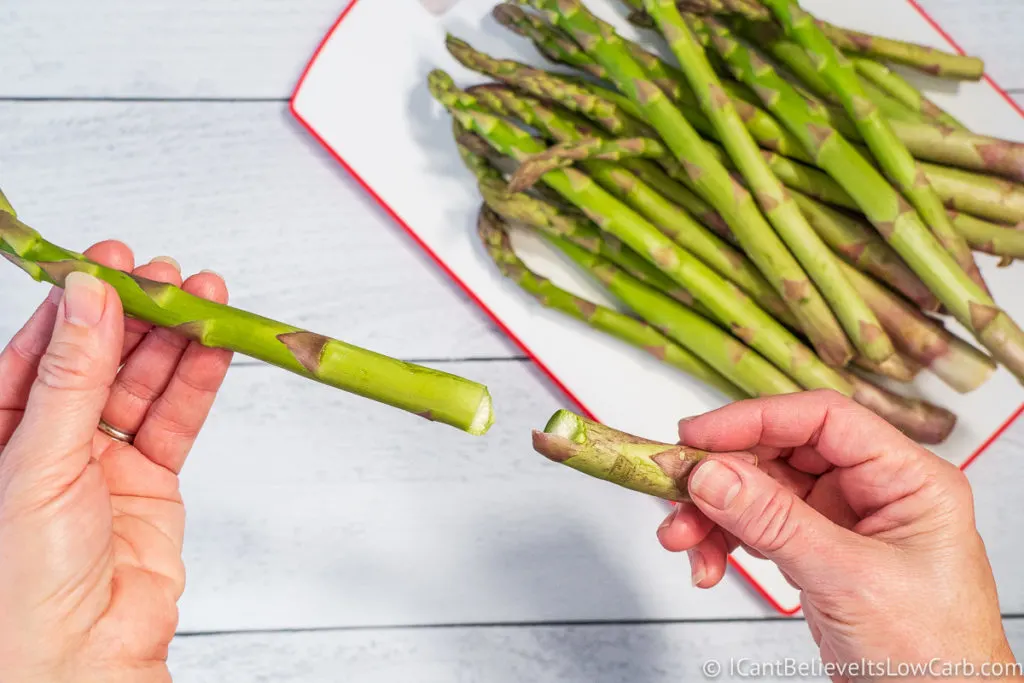 Snapping off Asparagus ends